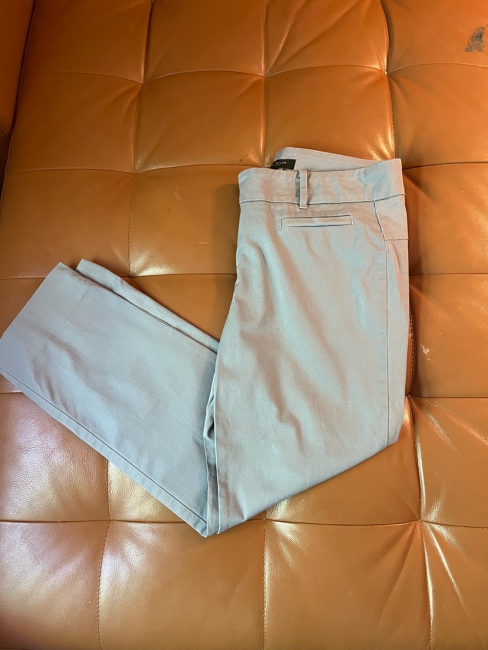 Ann Taylor Light Gray Devin Fit Cropped Ankle Pants